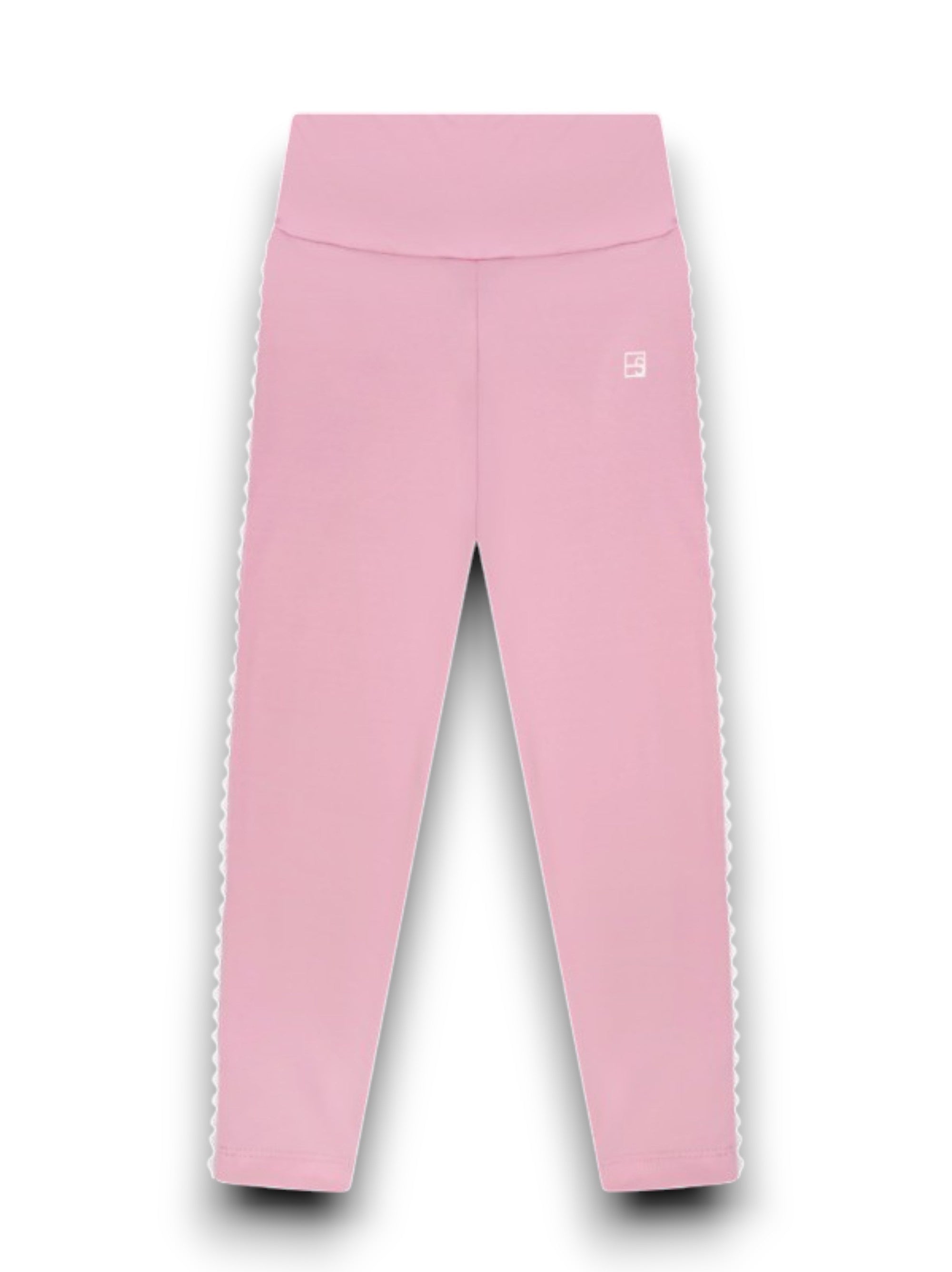 Set Athleisure Abigail Highwaist Legging With Ric Rac Cotton Candy Pink, Pure Coconut 5207