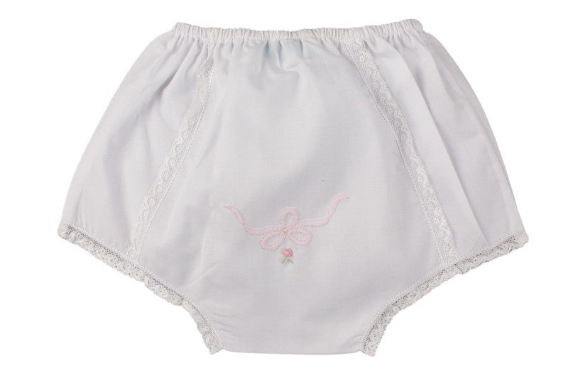 Feltman Brothers Vintage Bow Collection Diaper Cover 5700 White/Pink