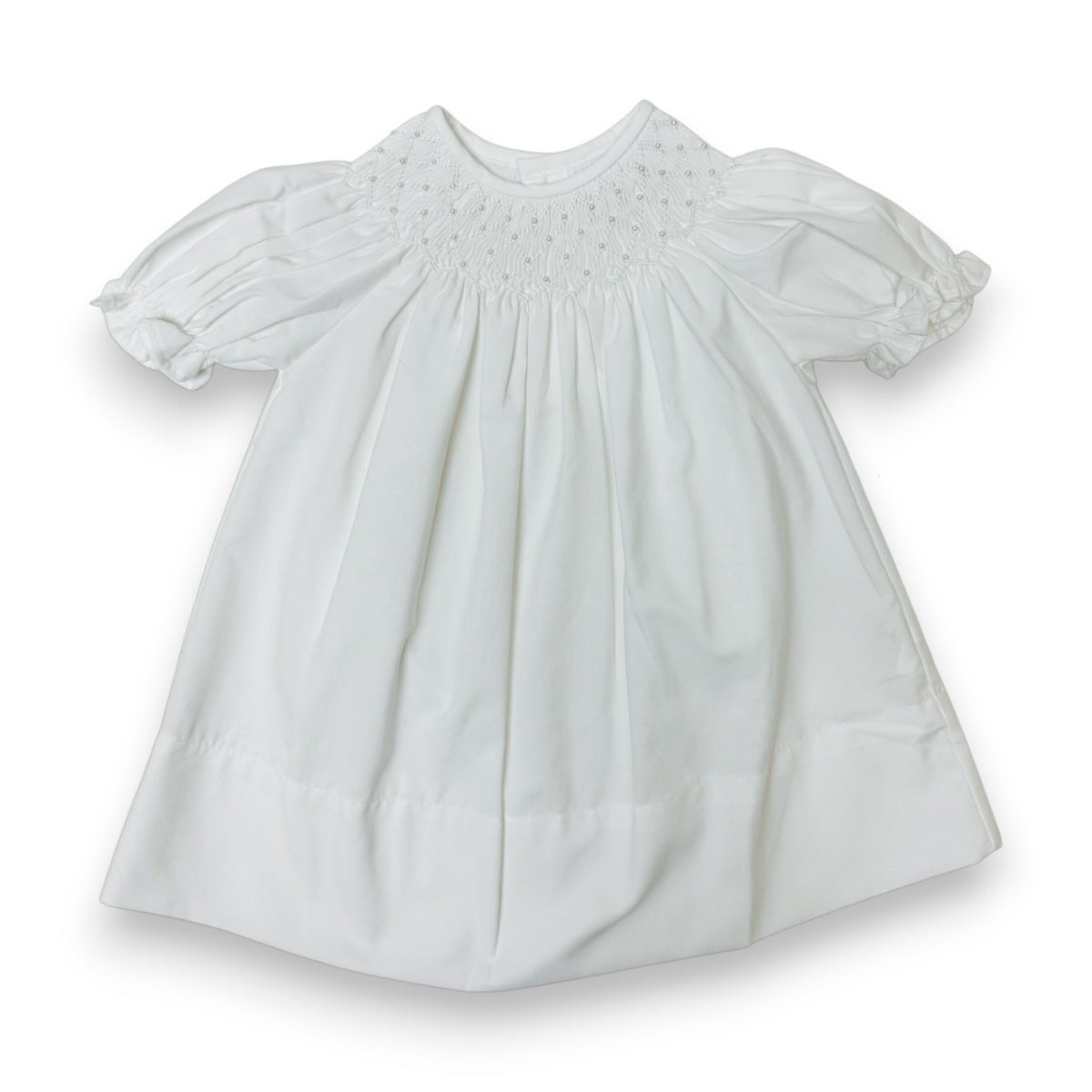 Sweet Dreams Catherine White Smocked Dress W/White Pearl MT119 5308