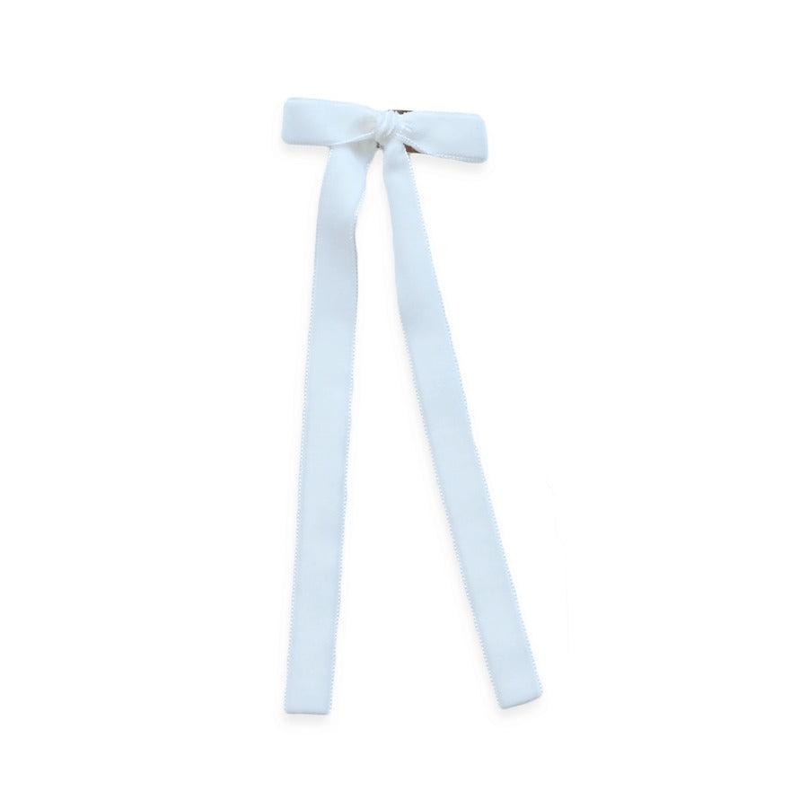 Eva's House Velvet Long Tail Bow Snap Clip 5207