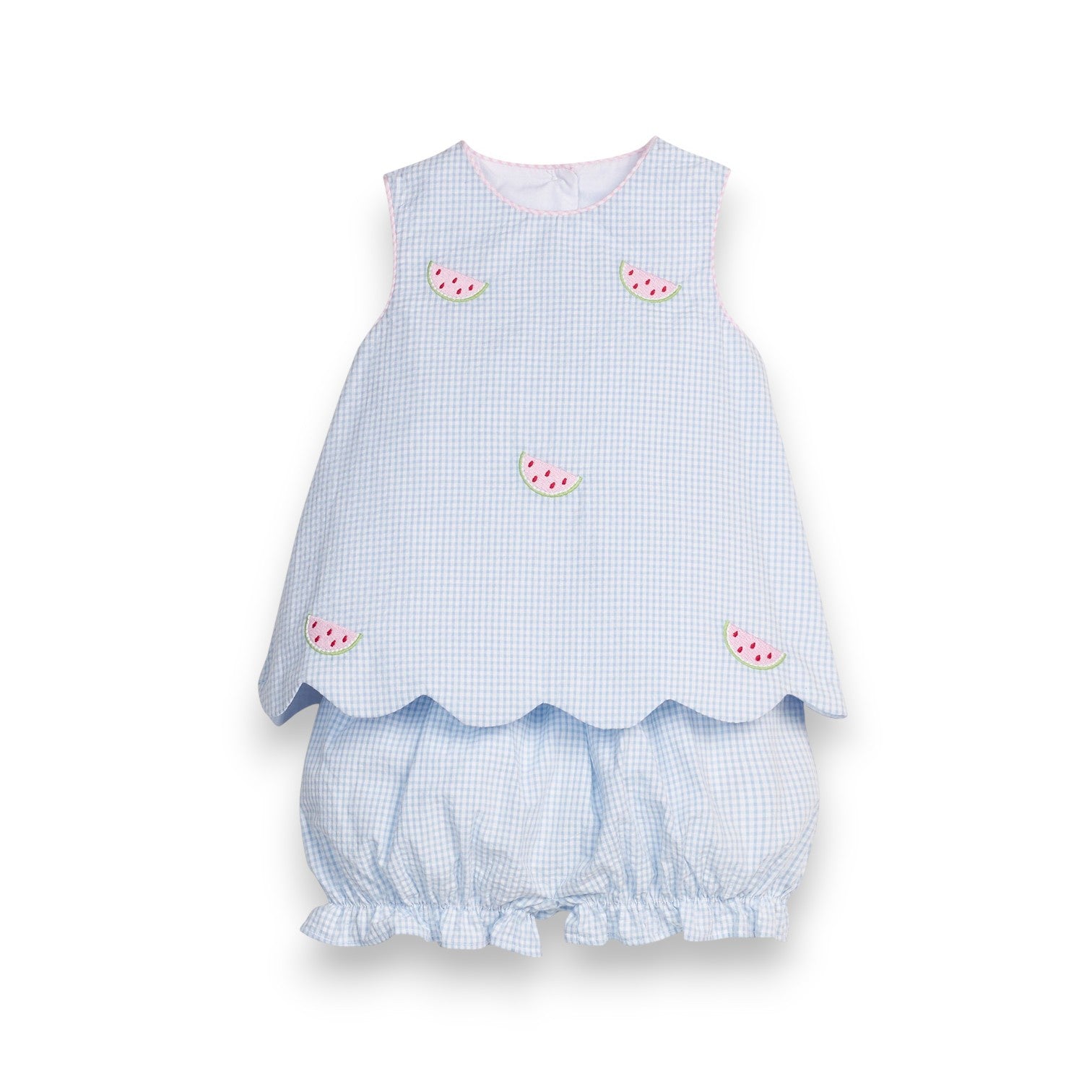 Little English Emb Bow Back Bloomer Set Watermelon