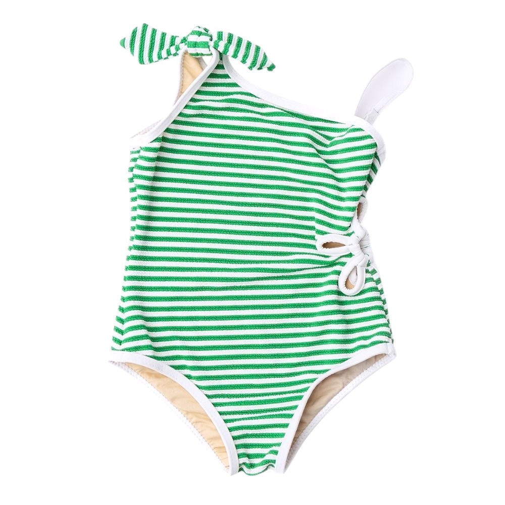 Shade Critters 1pc Ribbed Daisy Green Stripe Bathing Suit SG01B-413 5202