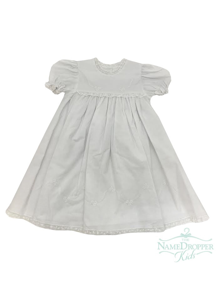 Auraluz  Heirloom White Dress W/lace & white Embroidery With Slip 201