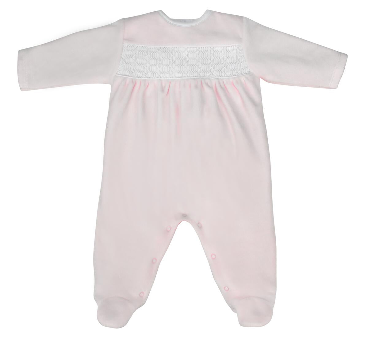 Lyda Baby Smocked Velour Footie PL49CSK-7142 5007