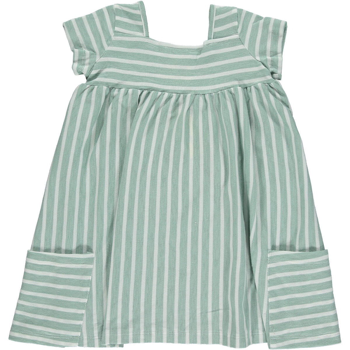 Vignette Rylie Dress Green/Ivory Stripe V1032 5102
