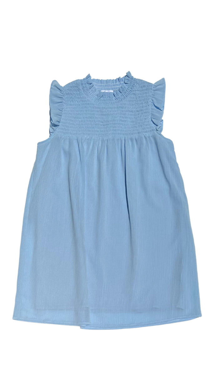 Pleat Lottie Dress Sleeveless Pastel Blue 5101