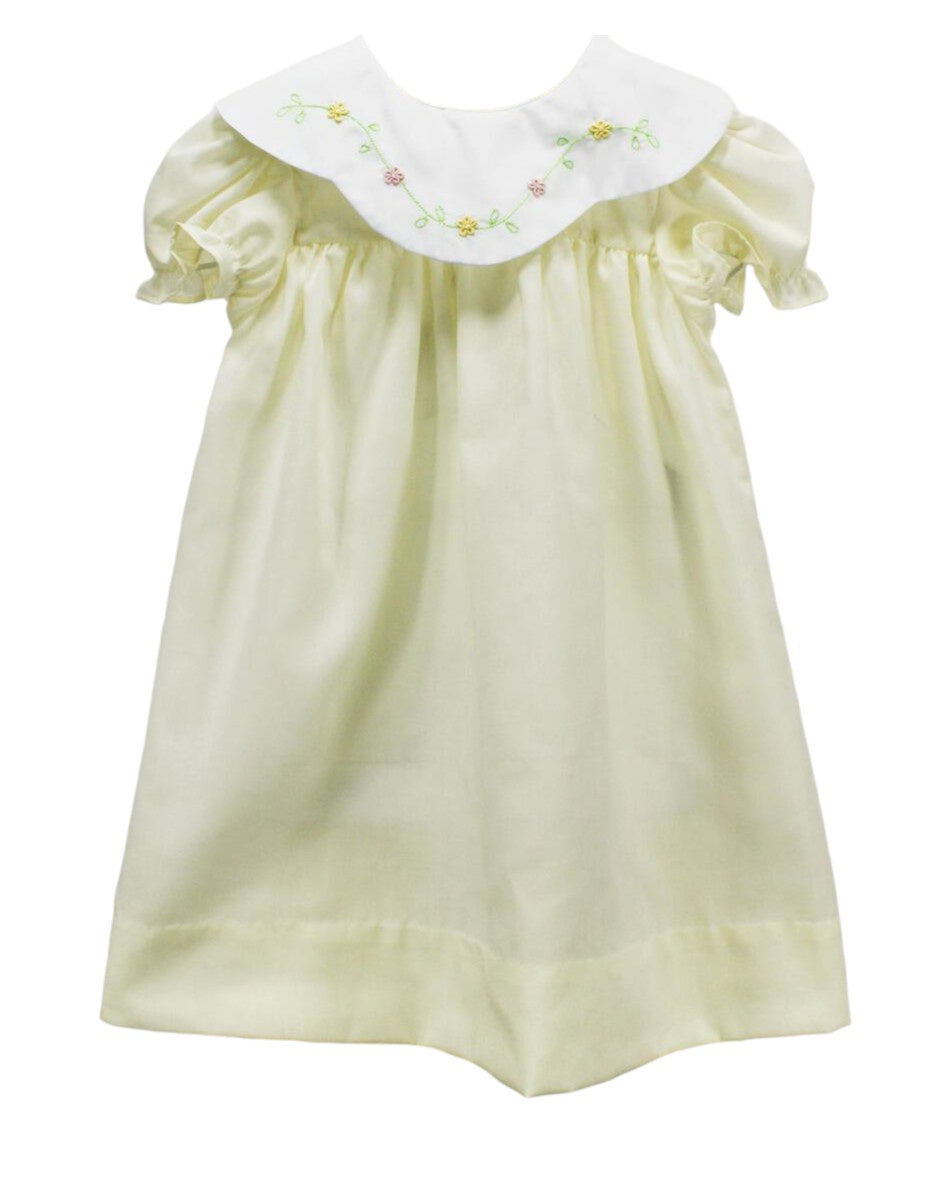 Baby Blessings Yellow Flower Vine Harper Dress BB0914 5102