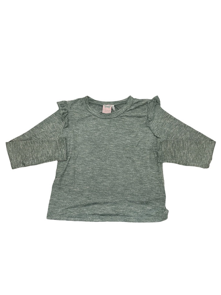 For All Seasons Olive LS Ruffle Top K15925A