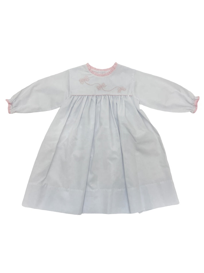 Auraluz White W/Pink Ruffle Dress 274-WPBST