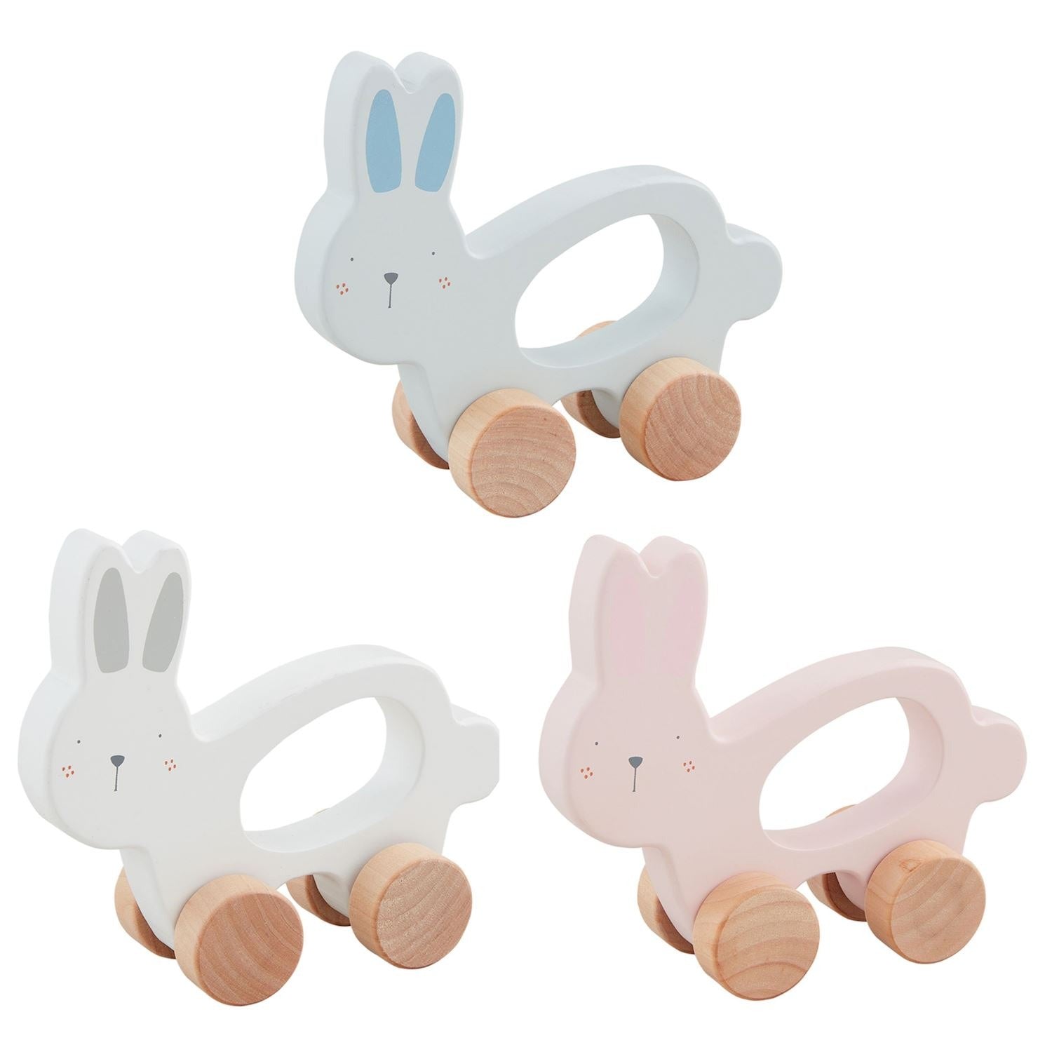 Mud Pie Wood Bunnies on Wheels
