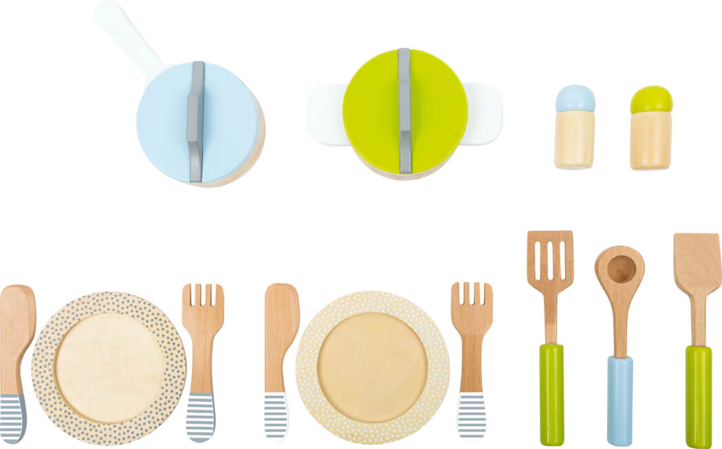 Legler Crockery & Cookware Set Play Kitchen