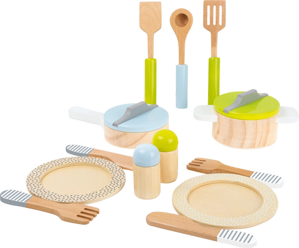 Legler Crockery & Cookware Set Play Kitchen