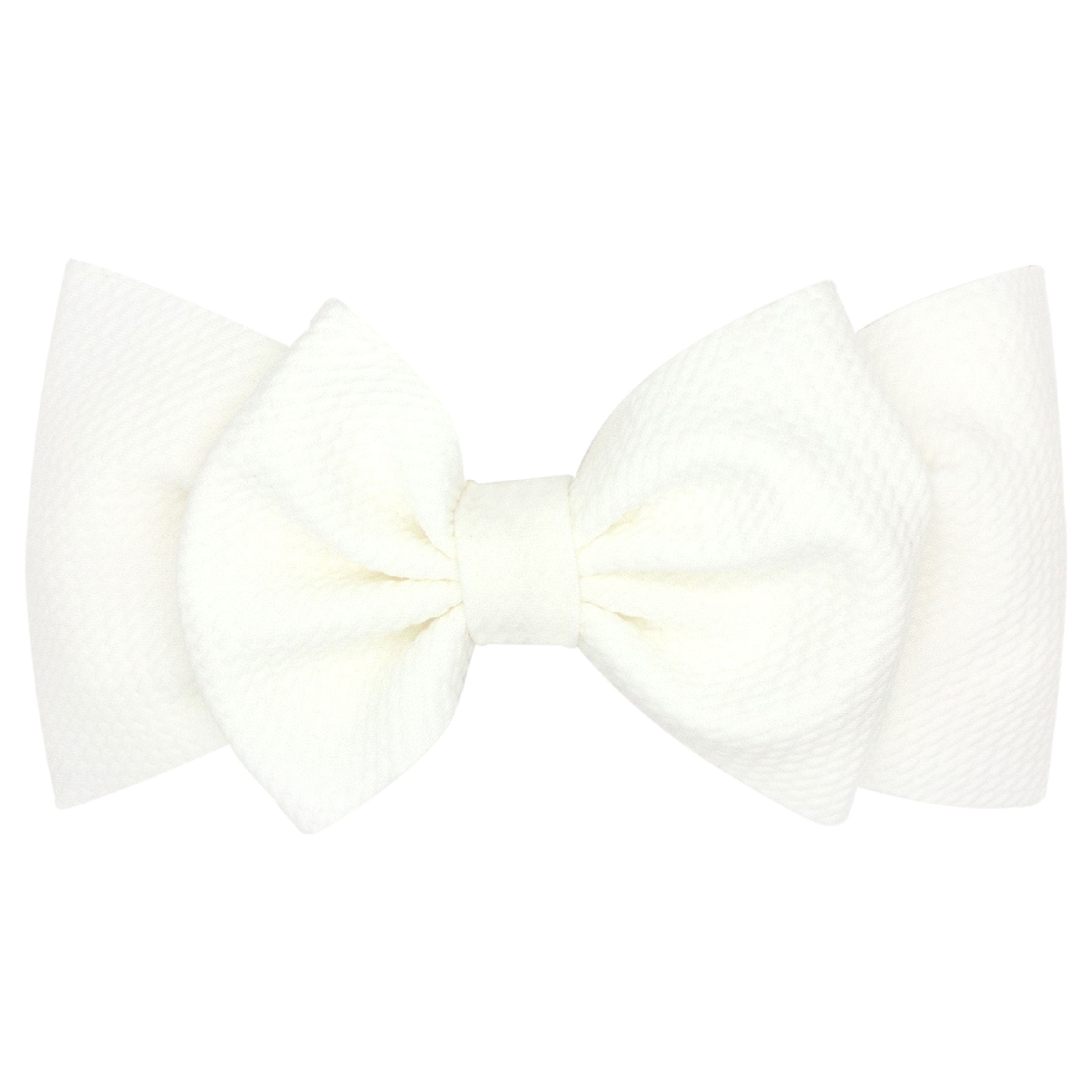 Wee Ones Textured Large Baby Girls Bowtie on Matching Wide Band
