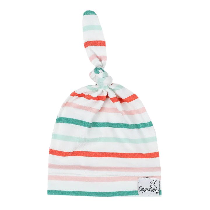 Copper Pearl Newborn Top Knot Hat