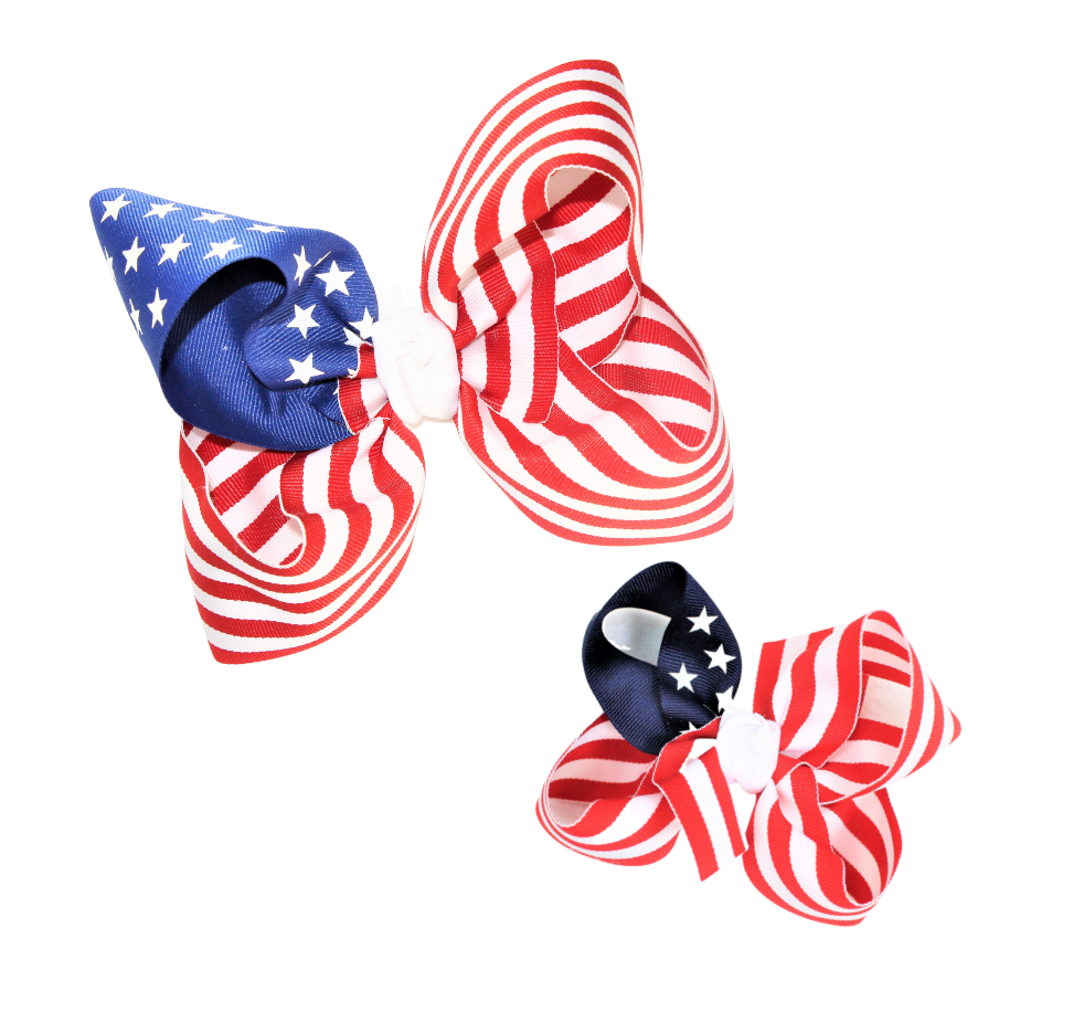 Beyond Creations Stars and Stripes Grosgrain Bow