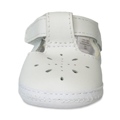 Baby Deer Kennedy Infant White Leather T-Straps 1820