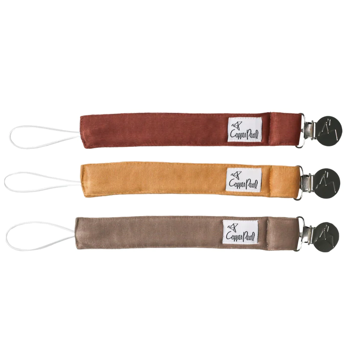 Copper Pearl Binky Clip 3 Pack