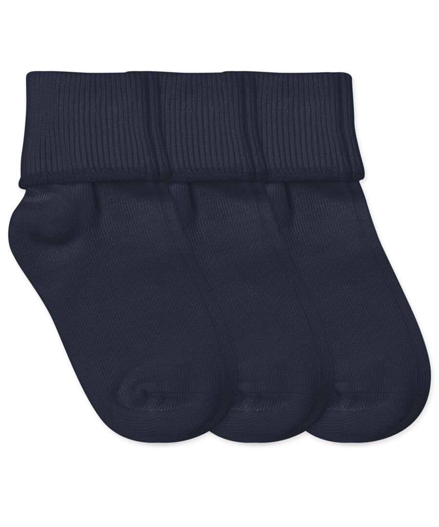 Jefferies Smooth Toe Turn Cuff Navy Socks 3 Pair Pack 32200