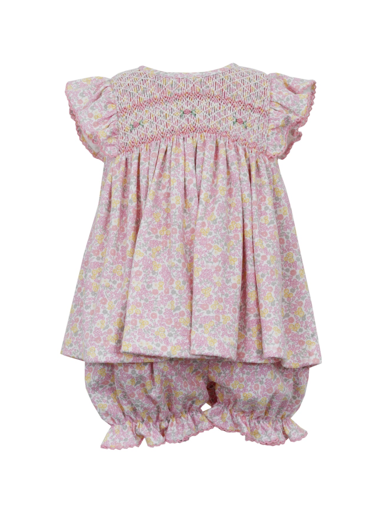 Petit Bebe Sophia Pink Floral Knit Sleeveless Bishop Bloomer Set401C-MS24 5102