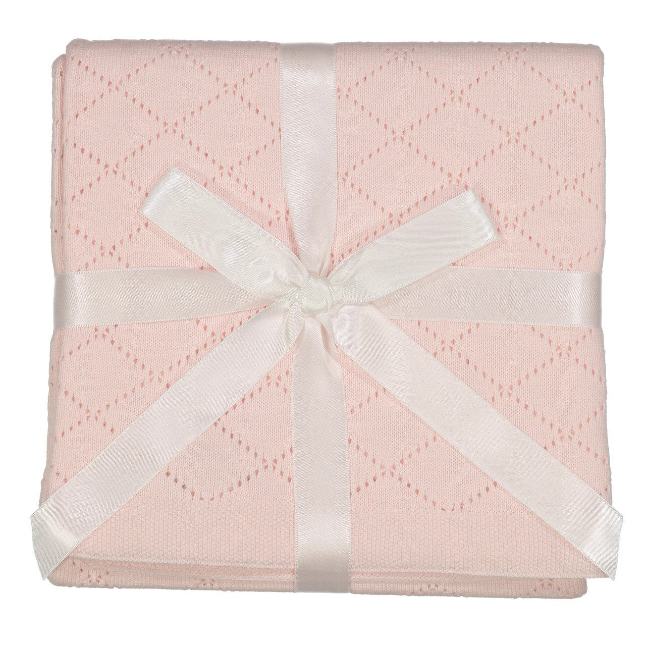 Feltman Brothers Diamond Pointelle Knit Blanket Pink 402