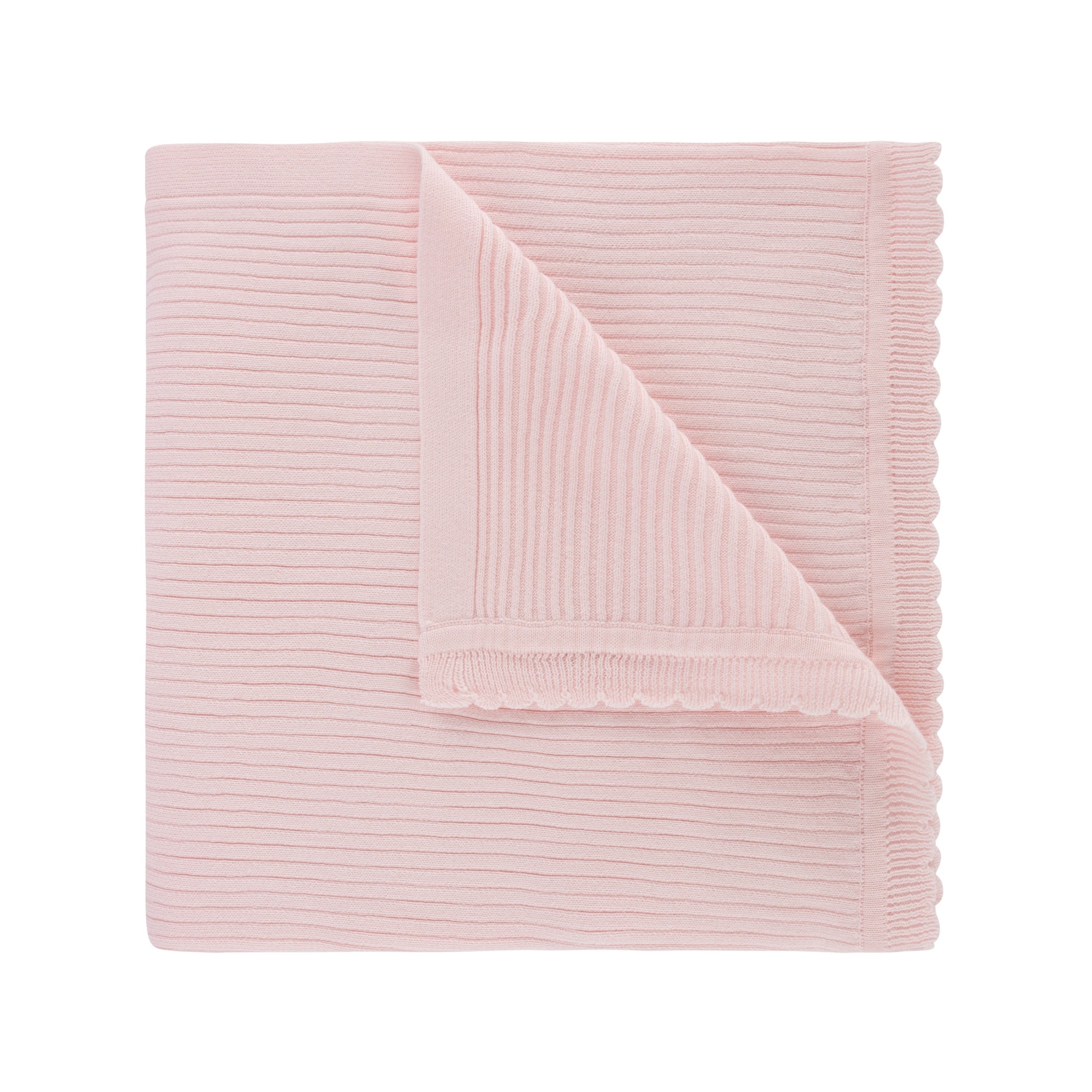 Feltman Scallop Trimmed Rib Knit Blanket 406 5009