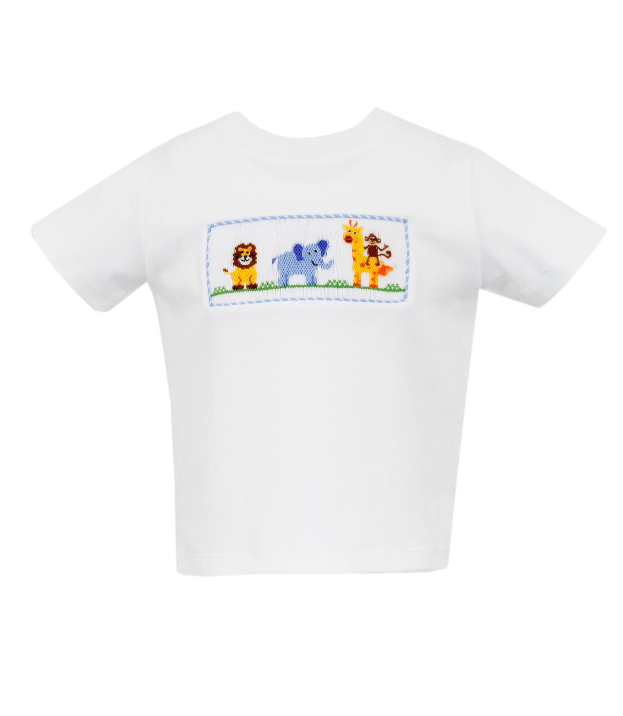 Anavini Zoo White Knit Boy's T-Shirt & Blue Stripe Shorts  505P/505SB-VS24 5101