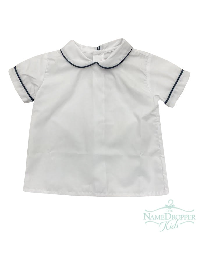 Lullaby set Weekend Windowpane B Sibley Shirt White W/Navy Pique Piping C-Sibley