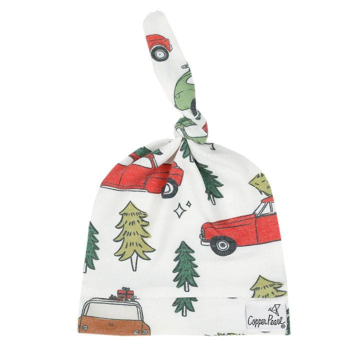 Copper Pearl Newborn Top Knot Hat