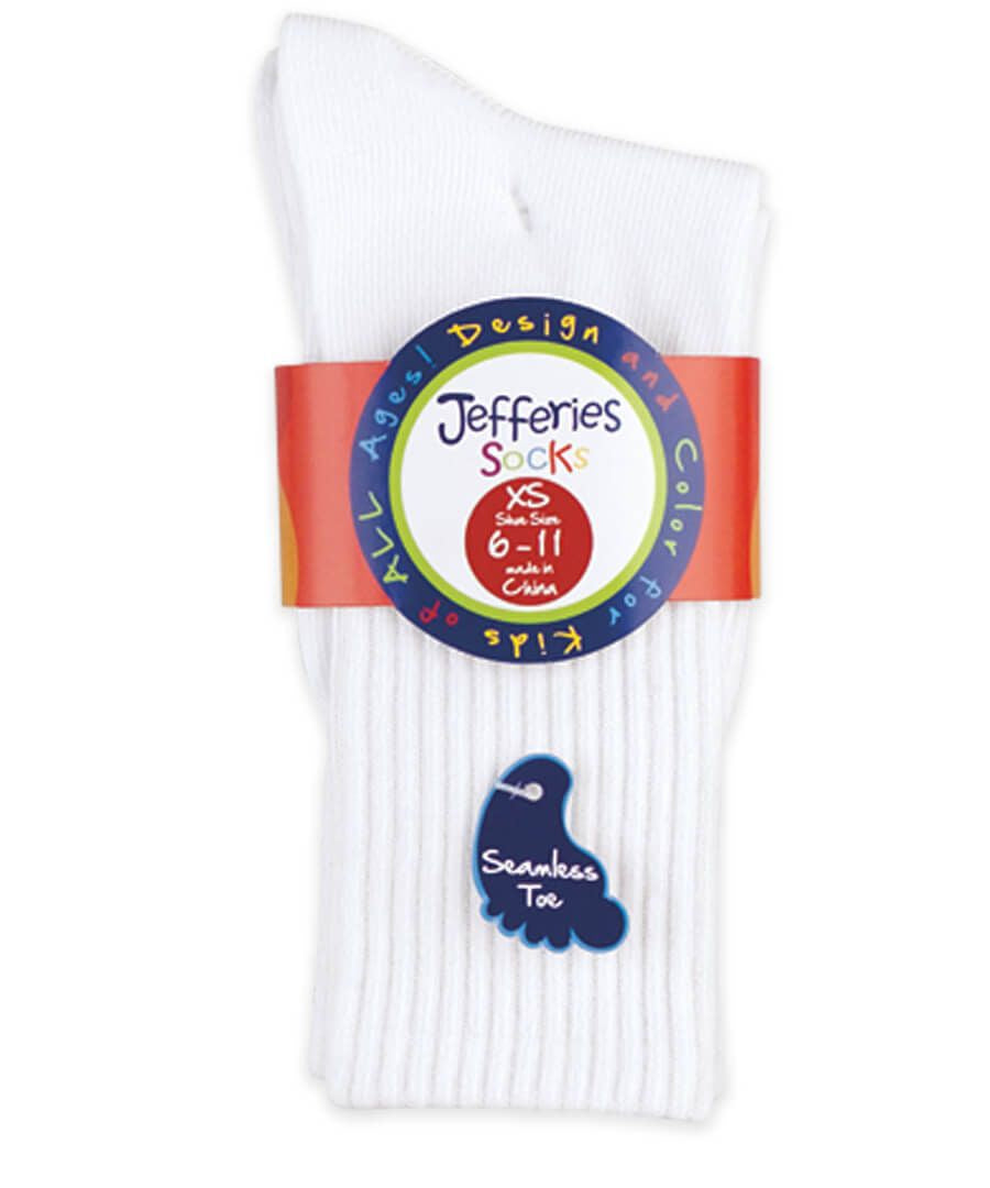 Jefferies 3 Pack White Crew Sock 1197