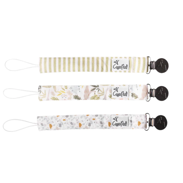 Copper Pearl Binky Clip 3 Pack