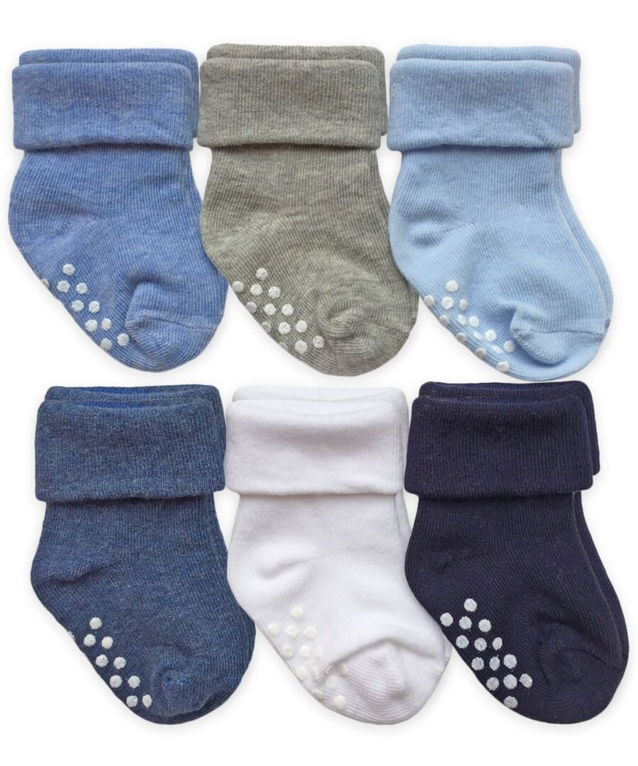 Jefferies Socks Baby Non-Skid Turn Cuff 6 pair pack #62101