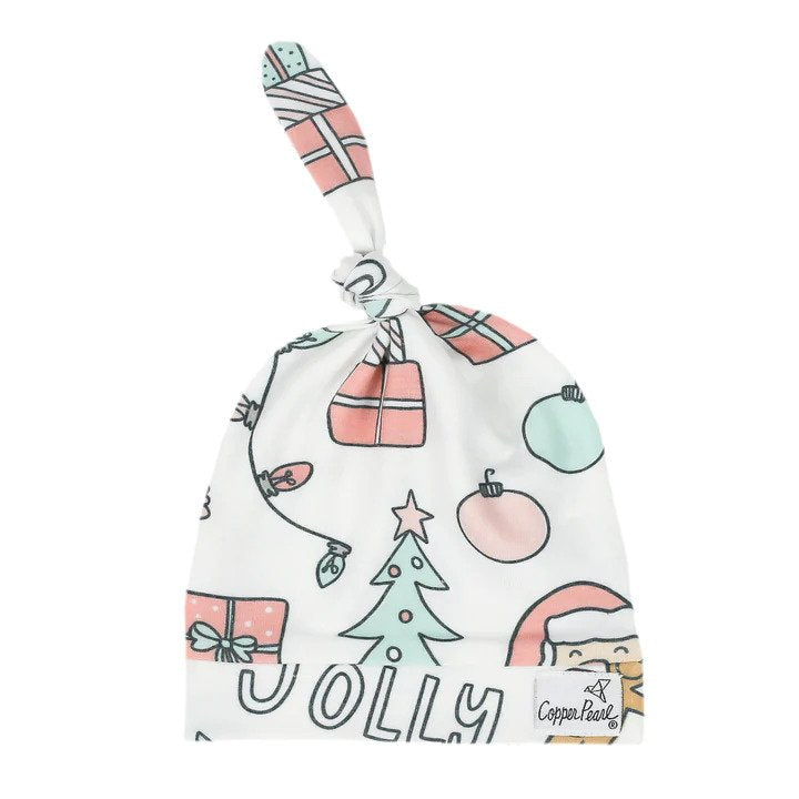 Copper Pearl Newborn Top Knot Hat