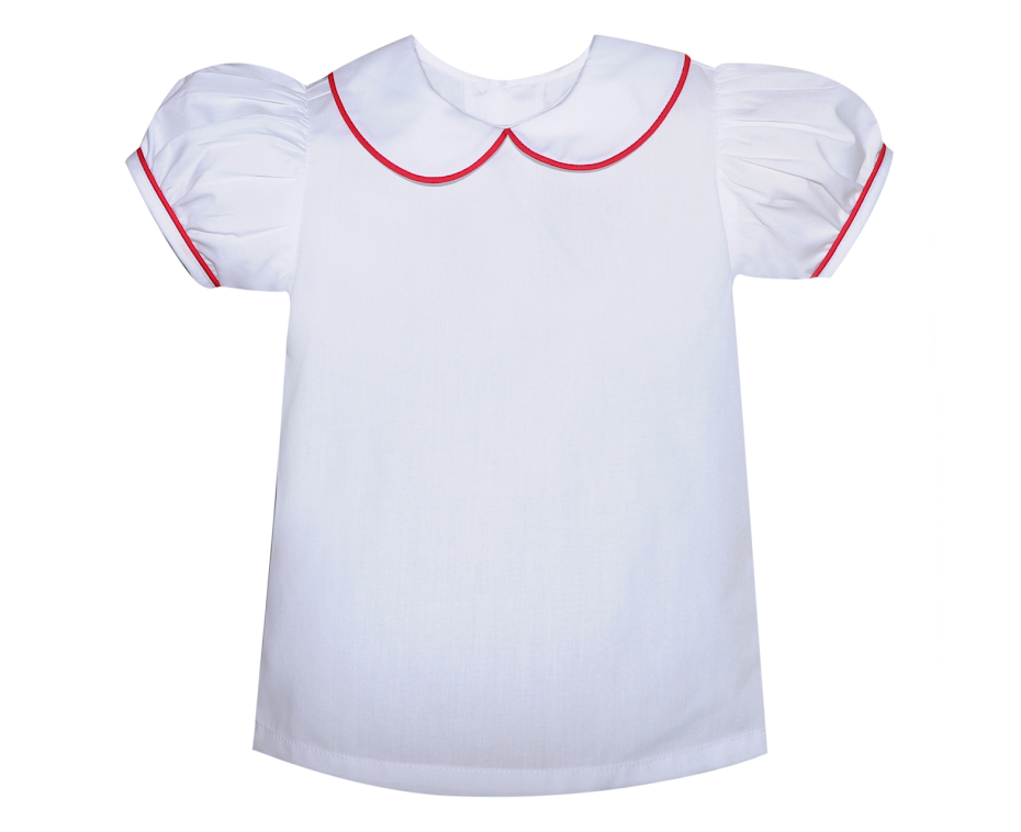 Remember Nguyen Red Piped Shirt Short Sleeve BL-R/PSHT-R