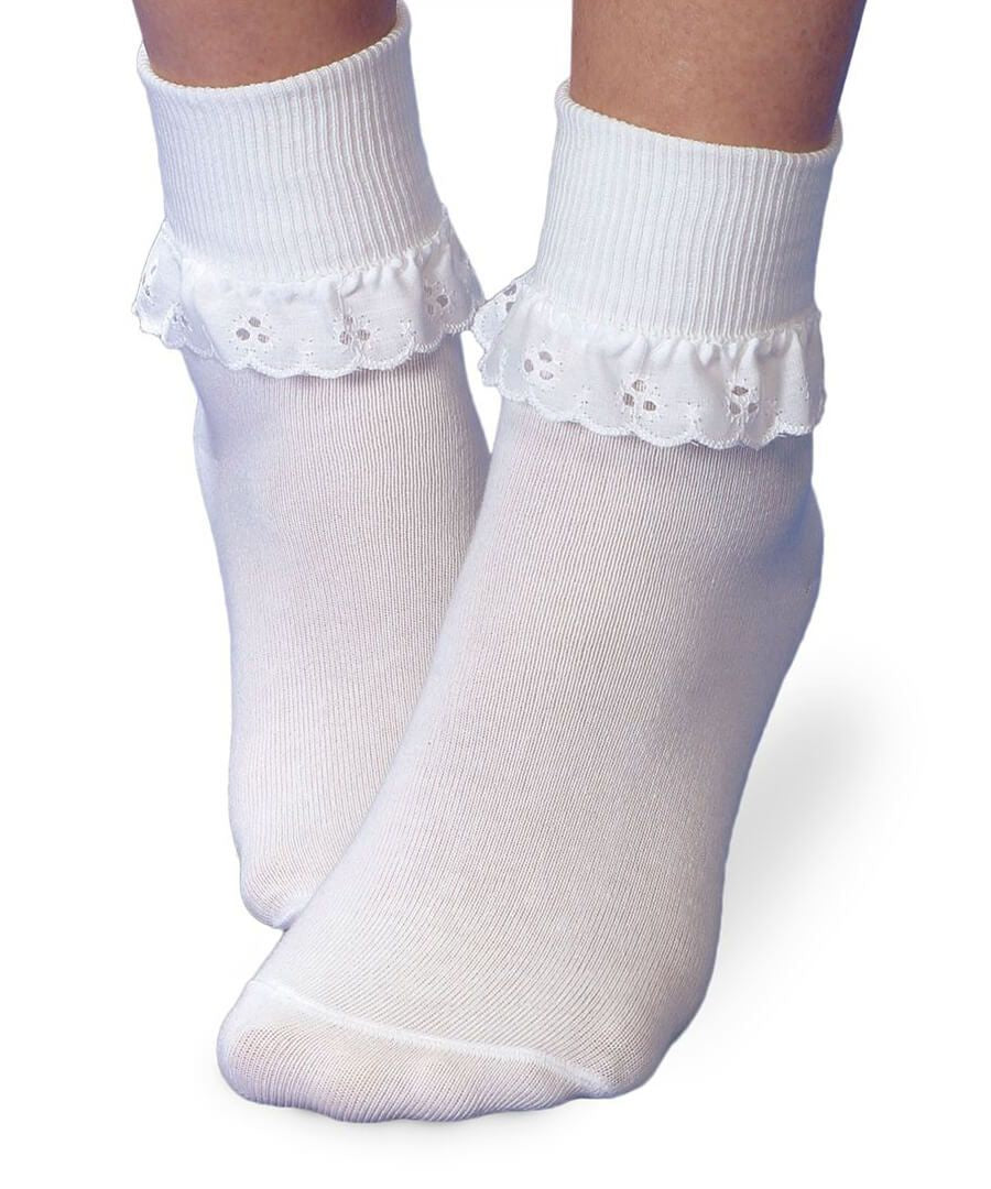 Jefferies White Eyelet Sock 2154