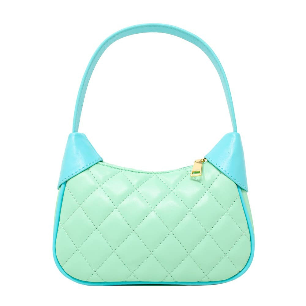 Tiny Treats Quilted Leather Zip Top Shoulder Bag