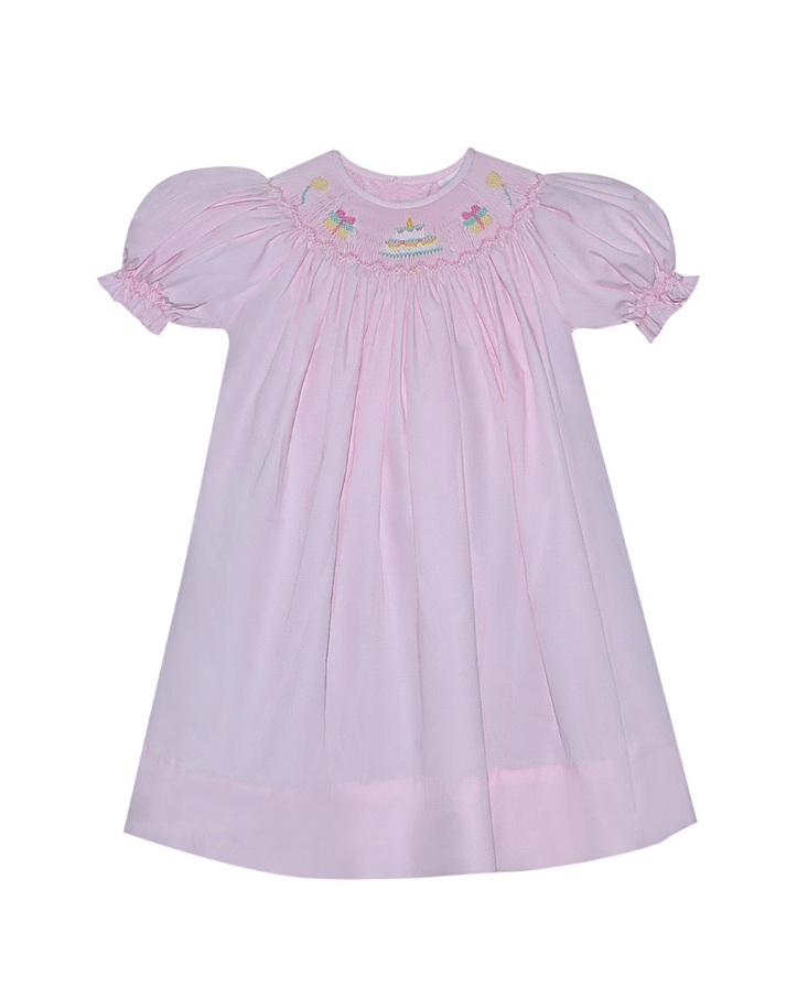 Baby Sen Pink Georgette Bishop Dress Birthday GBD-P-BD