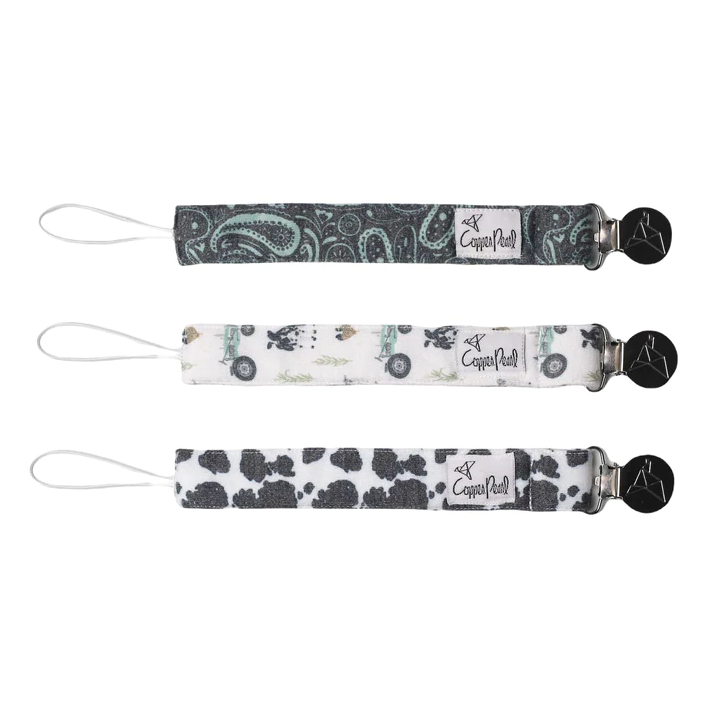 Copper Pearl Binky Clip 3 Pack