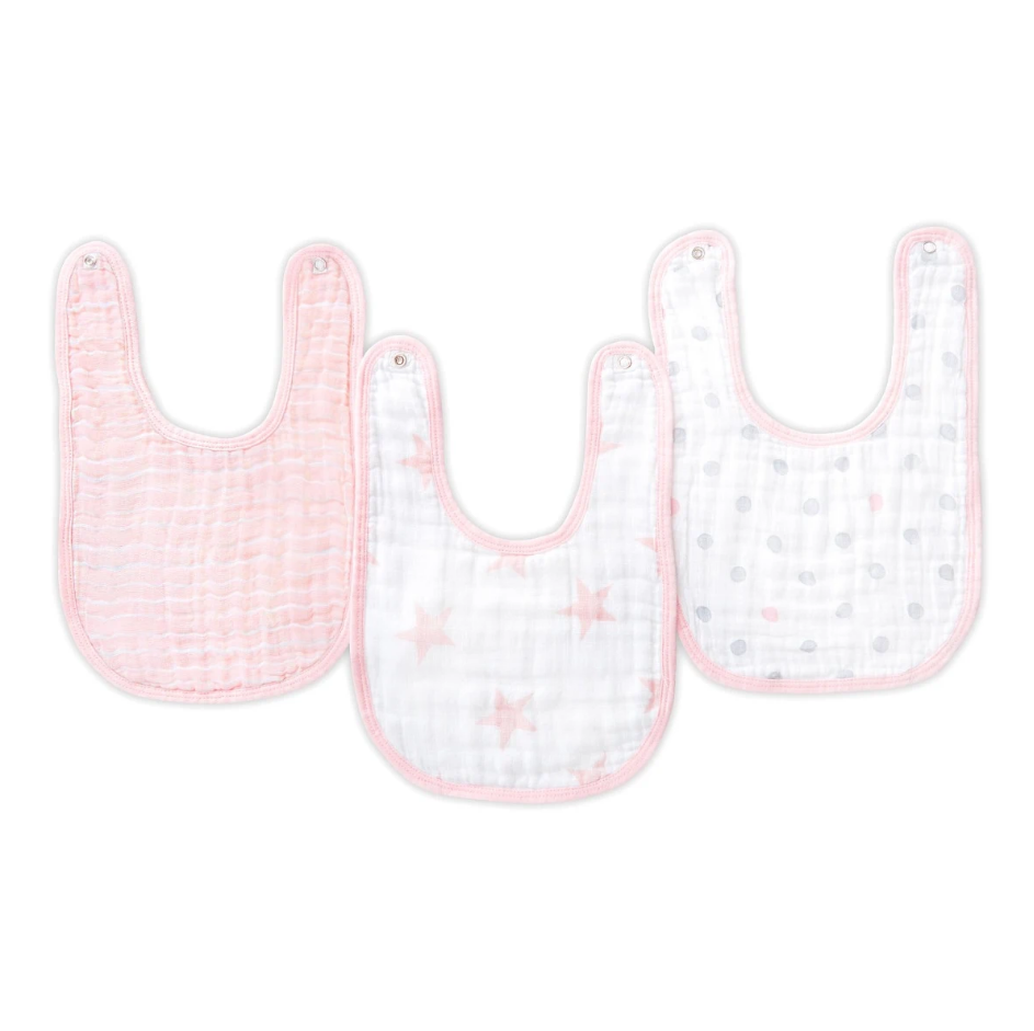 Aden & Anais Essentials Cotton Muslin Snap Bib 3 Pack