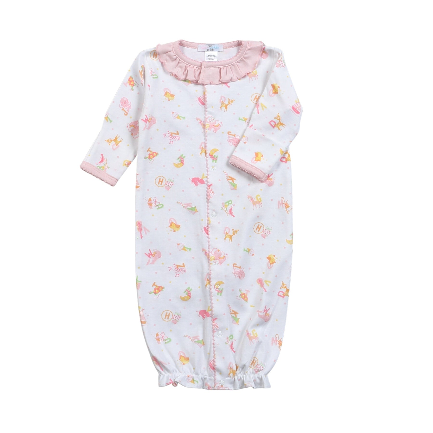Baby Loren ABC Baby Pima Converter Gown 5101