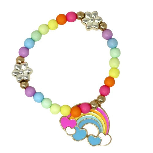 Pink Poppy Daisy Rainbow Bracelet