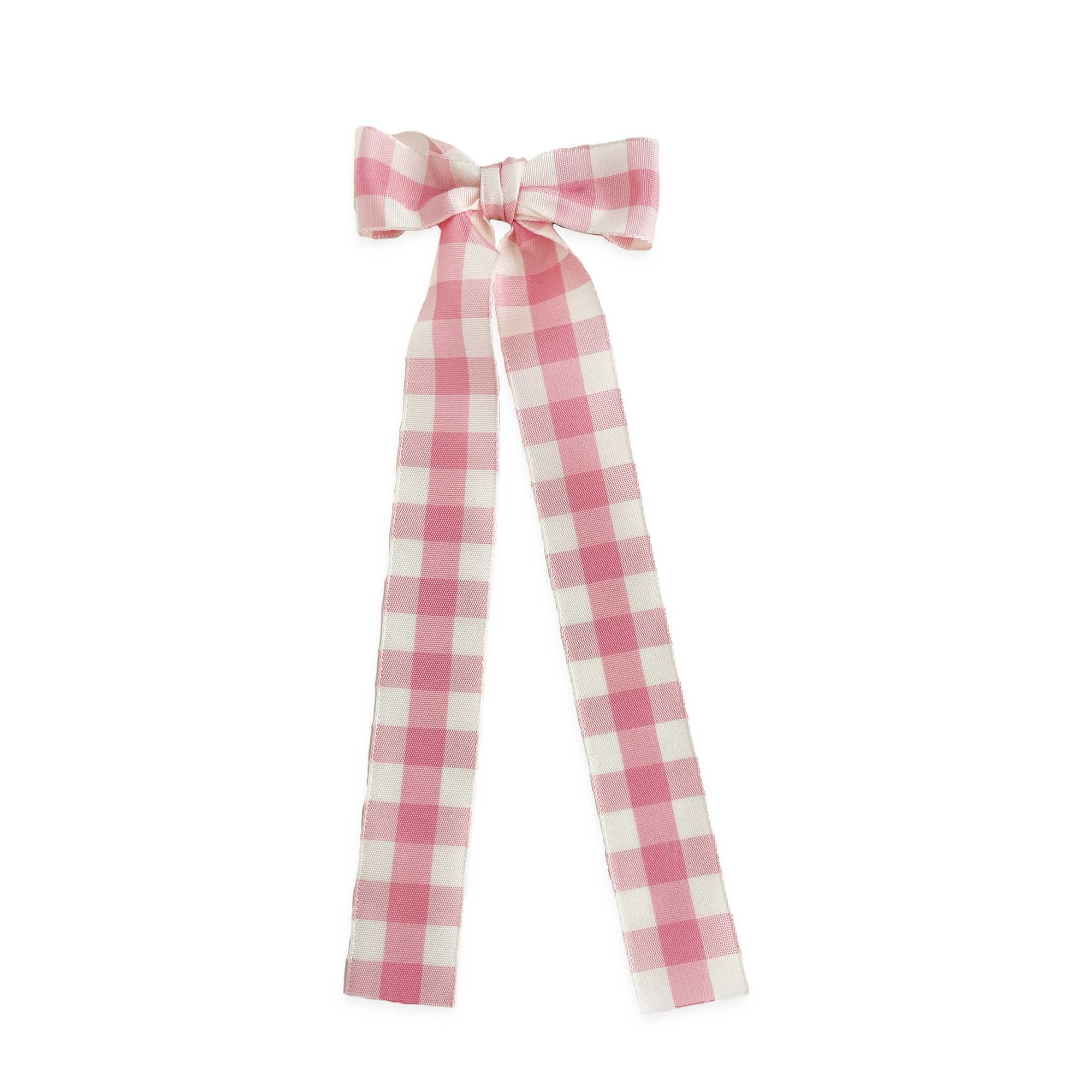 Eva's House Long Tail Gingham Taffeta Bow 5101