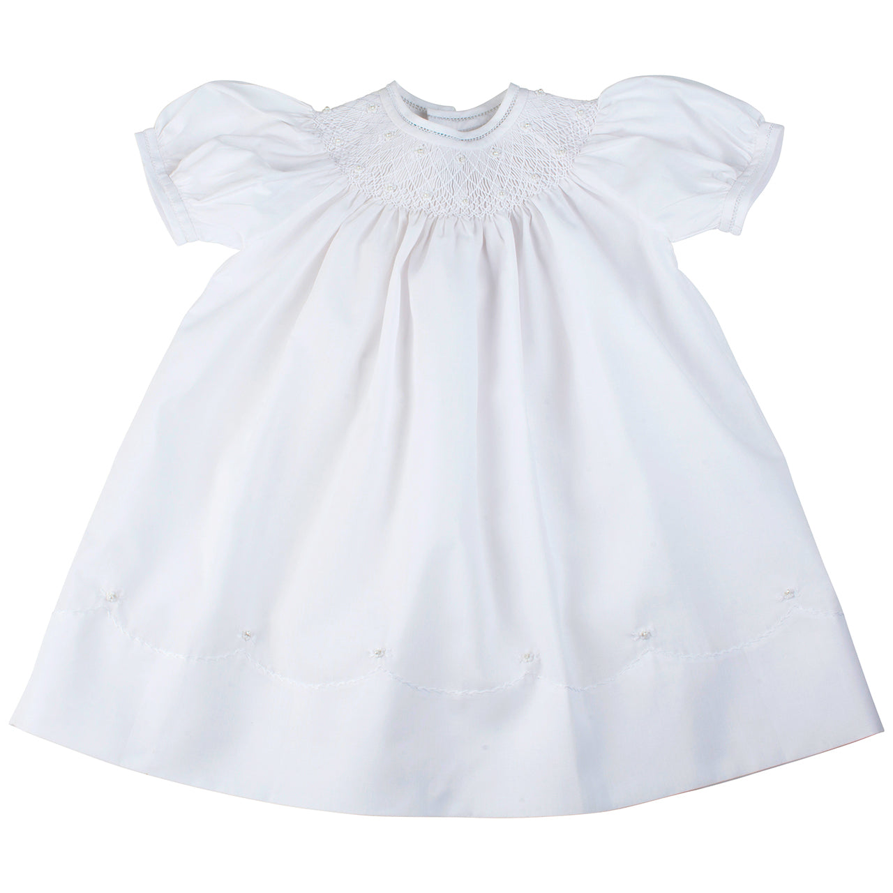 Feltman Brothers Midgie Dress W/Smocking and Flowers W/Pearls 86549F/17448