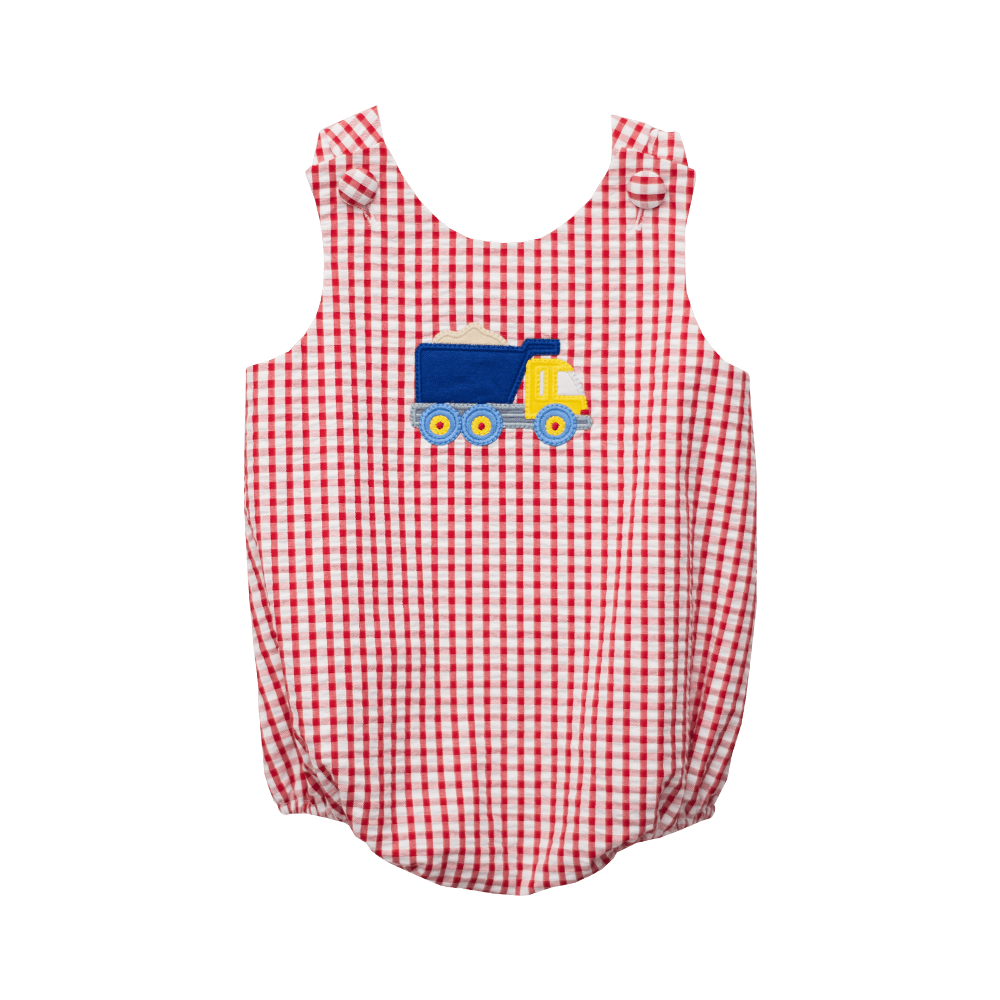 Zuccini Construction Christopher Sunsuit Red Check seersucker 5103