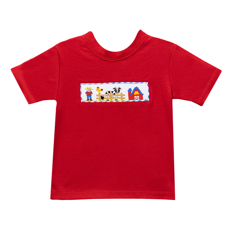 Zuccini Farm Harry's Play Tee Red Knit & Farm Leo Short Periwinkle Check 5103