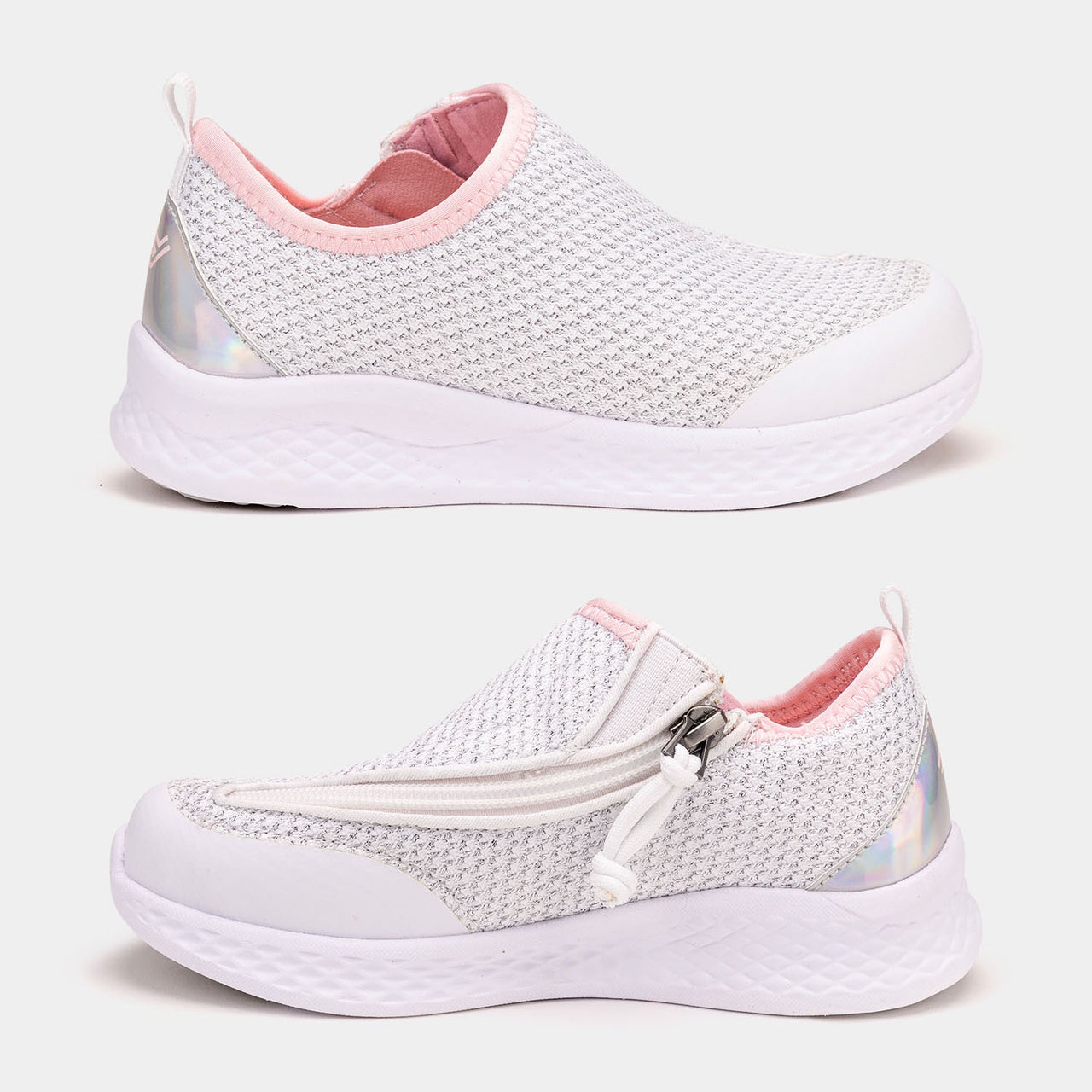 Friendly Shoes Force White Shimmer/Pink