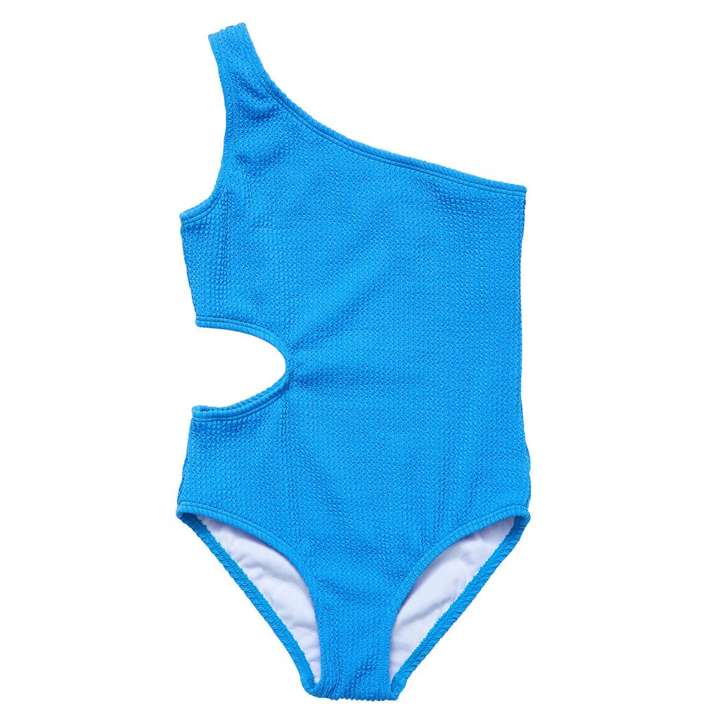 Snapper Rock Marine Blue One Shoulder Swimsuit G13253 5012