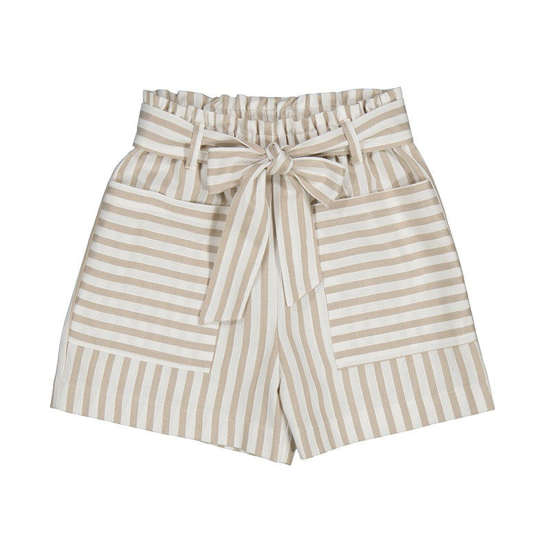 Mayoral Stripes Shorts Cream/Tan 6291 5102