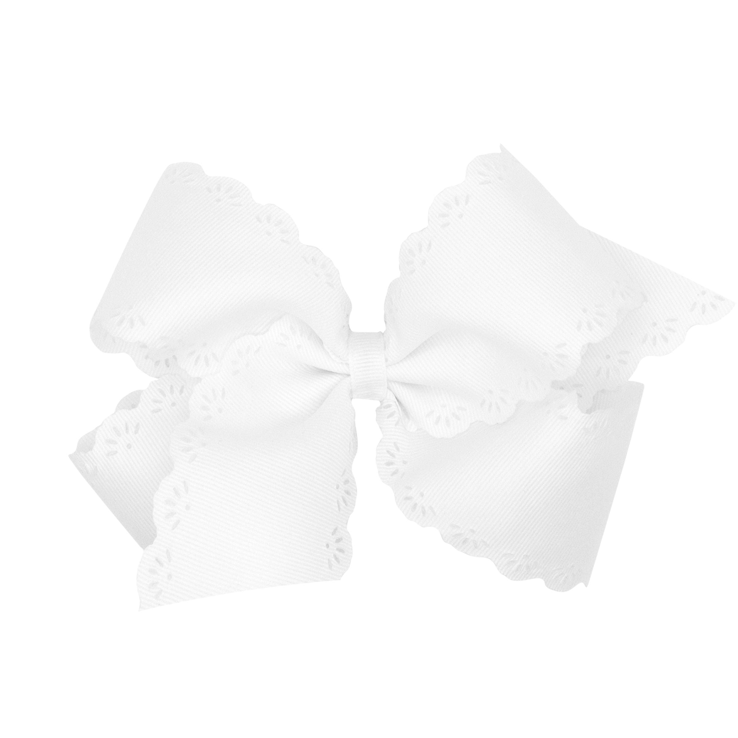 Wee Ones Grosgrain Bow w/ Eyelet Flower Embossed Edges