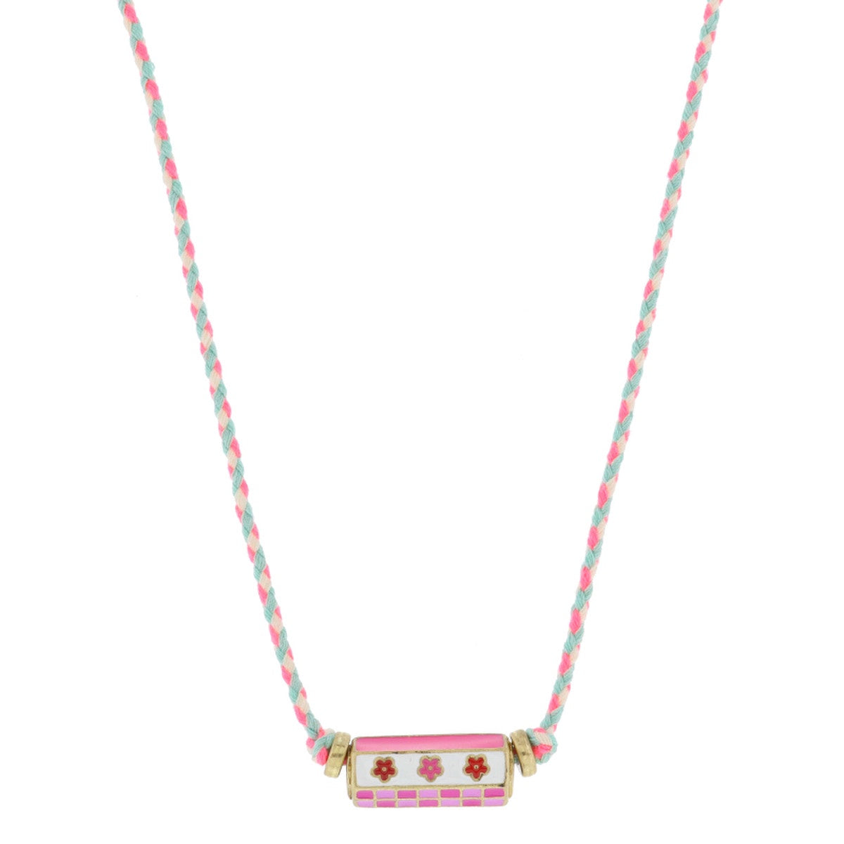 Jane Marie 6-Sided Enamel Cylinder Bar Necklace JM5879N
