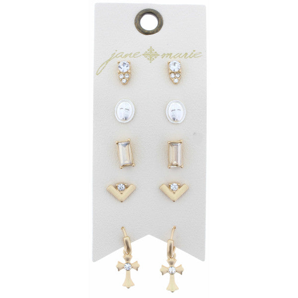 Jane Marie 5-Pair Earring Set JM70374E